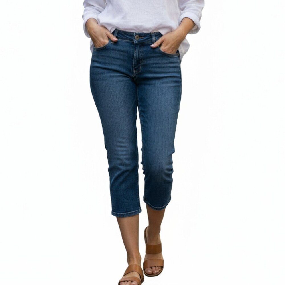 SONOMA Blue Denim Stylish Capris with 4 Pockets - Size 10